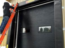 Commercial-Haas-Door-black-with-dock-seals-installed