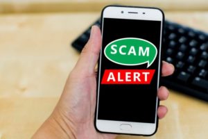garage door scam alert on cell phone