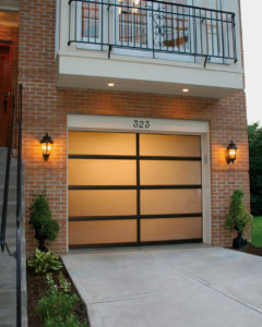 back lit glass Avante garage doors