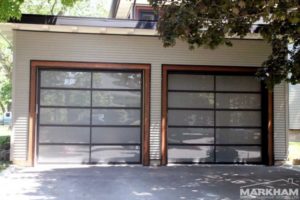 two new glass garage doors